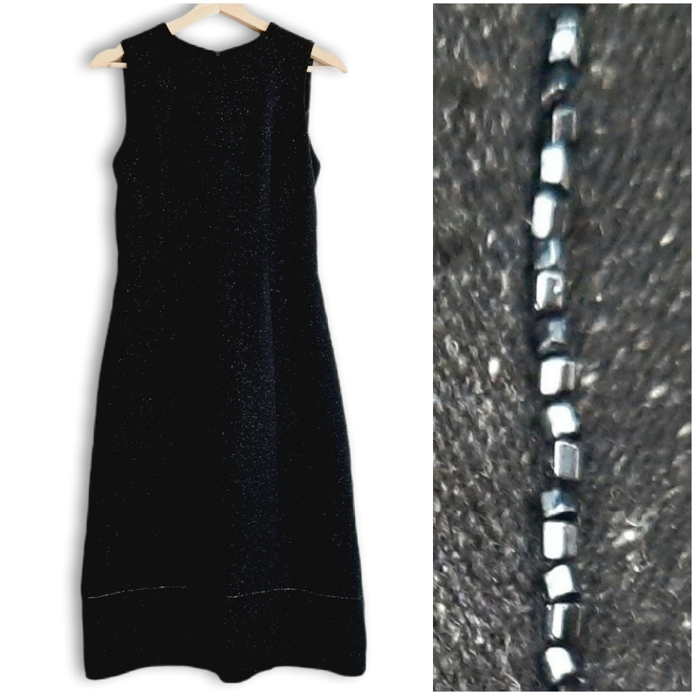 BCBG MAXAZRIA Classic Sheath Midi Dress Sleeveless Knee Length Classic Gray Sz 4